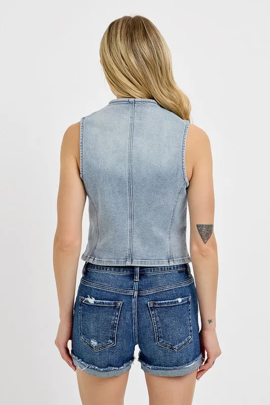 RISEN V-Neck Button Down Vest