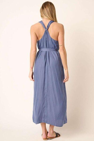 Mittoshop Cross Back Belted V Neck Tank Maxi Dress - Clothes For Her Online Store