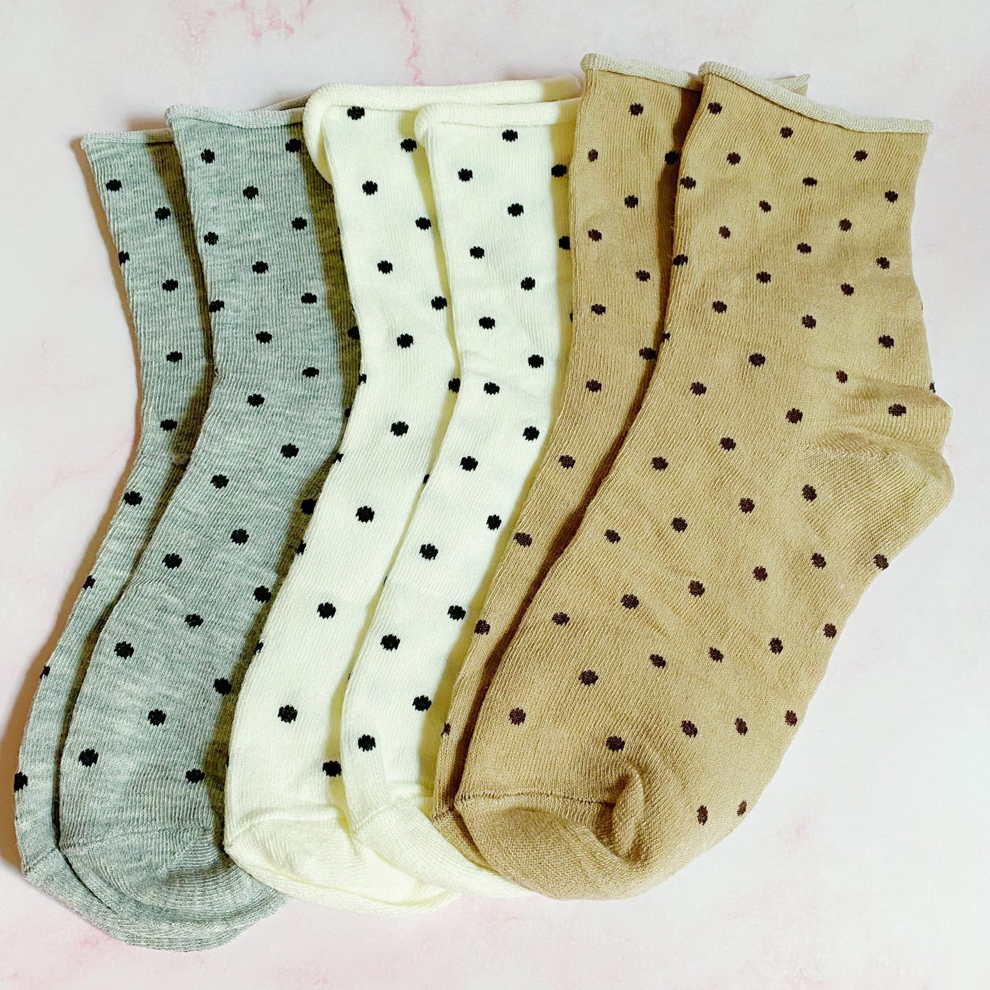 Precious Polka Dot Socks Set Of 3 Pairs