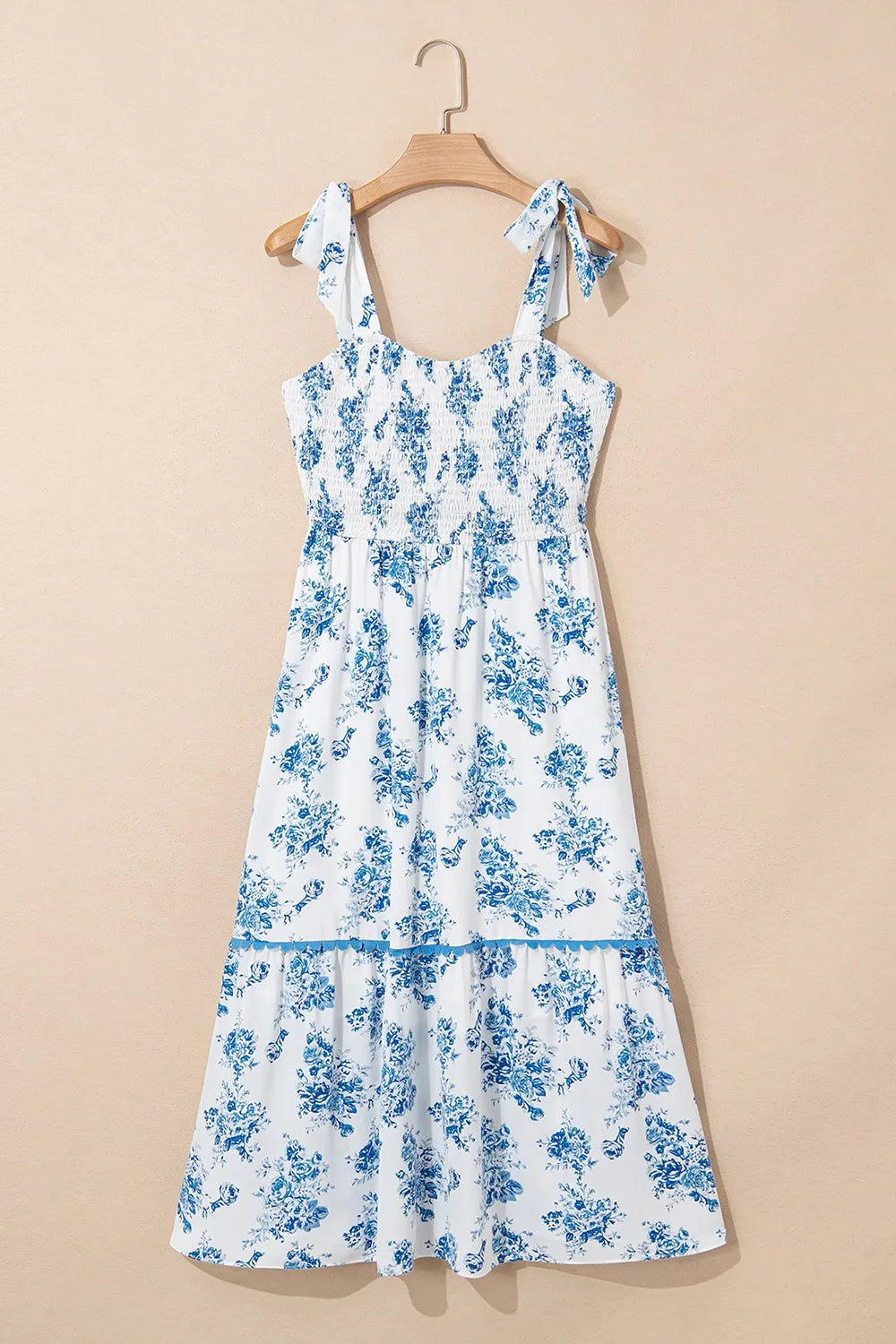 Printed Tie Shoulder Dress