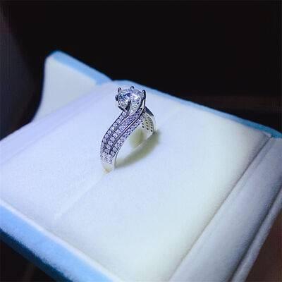 1 Carat Moissanite 925 Sterling Silver Ring - Clothes For Her Online Store