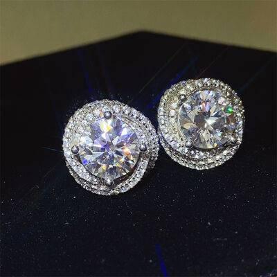 6 Carat Moissanite 925 Sterling Silver Earrings