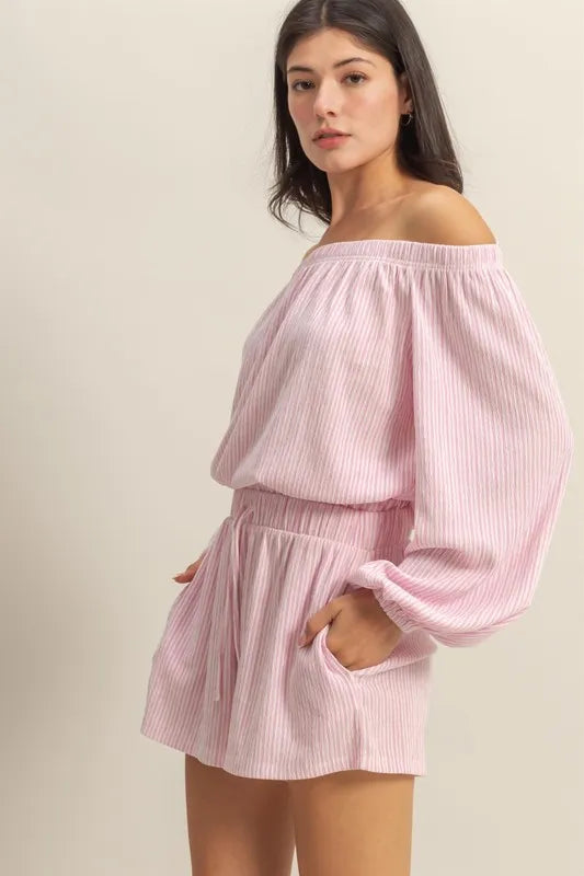 HYFVE Off Shoulder Top and Shorts Set - Clothes For Her Online Store