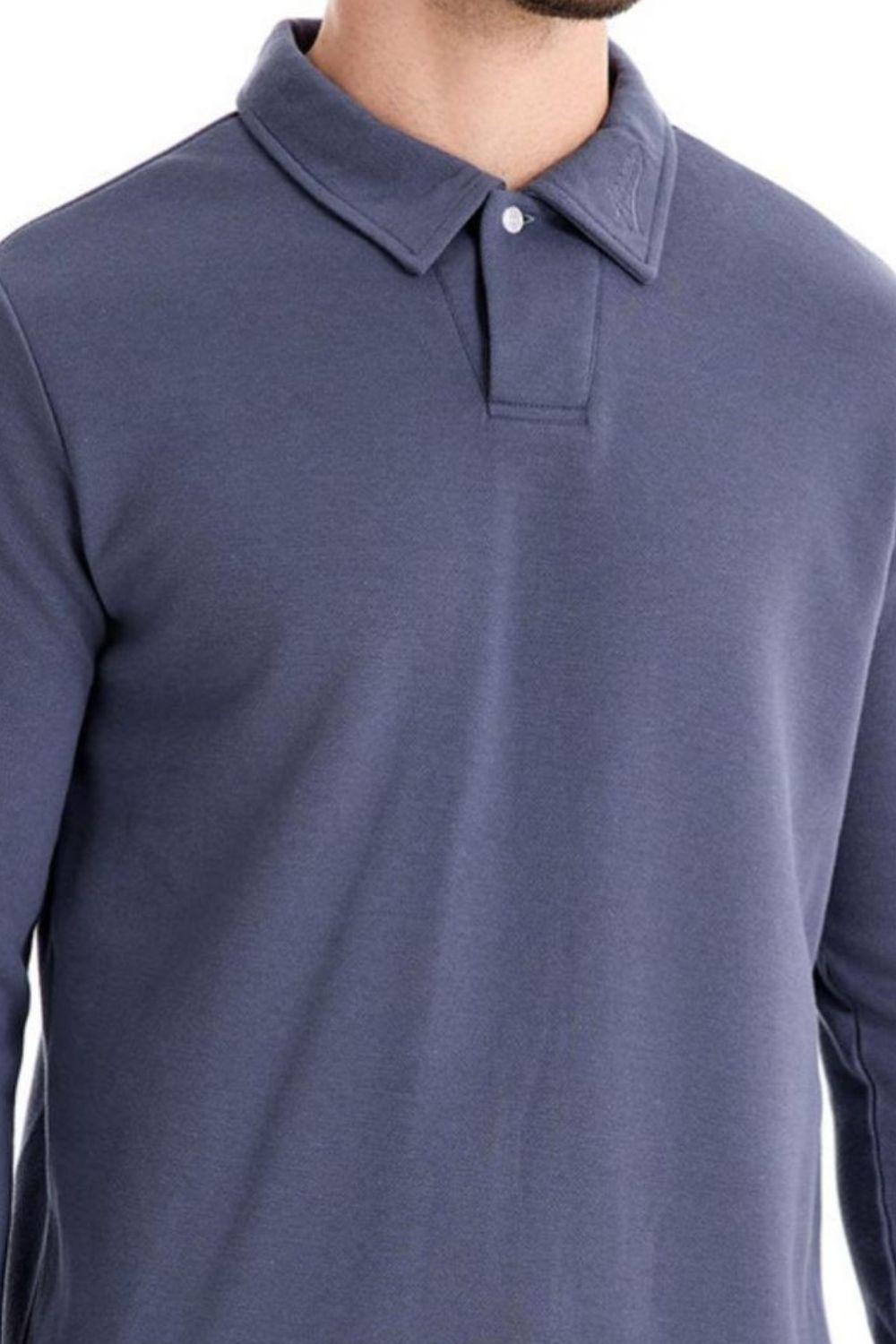 Men's Collared Neck Long Sleeve Polo