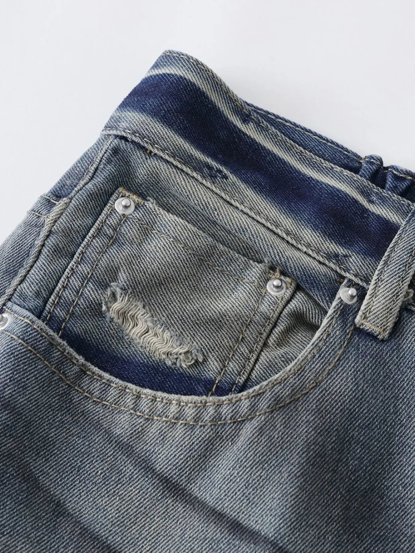 Men's Distressed Wide Leg Jeans