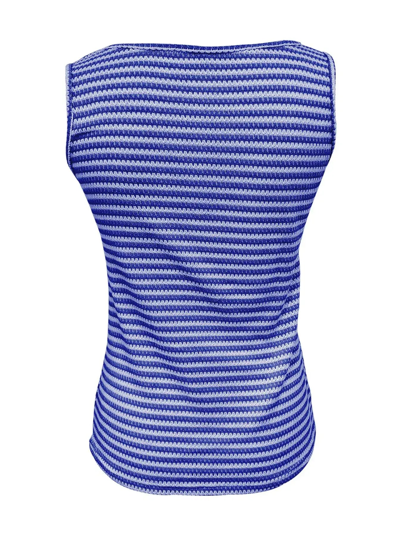 Striped Button Front Knit Tank Top
