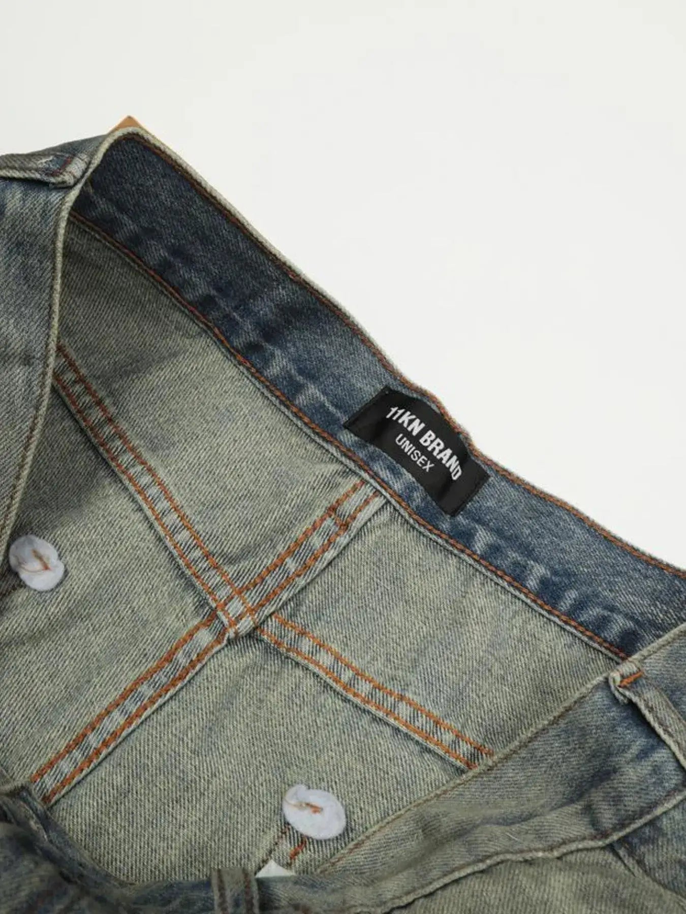 Men's Distressed Slim Bootcut Washed Jeans