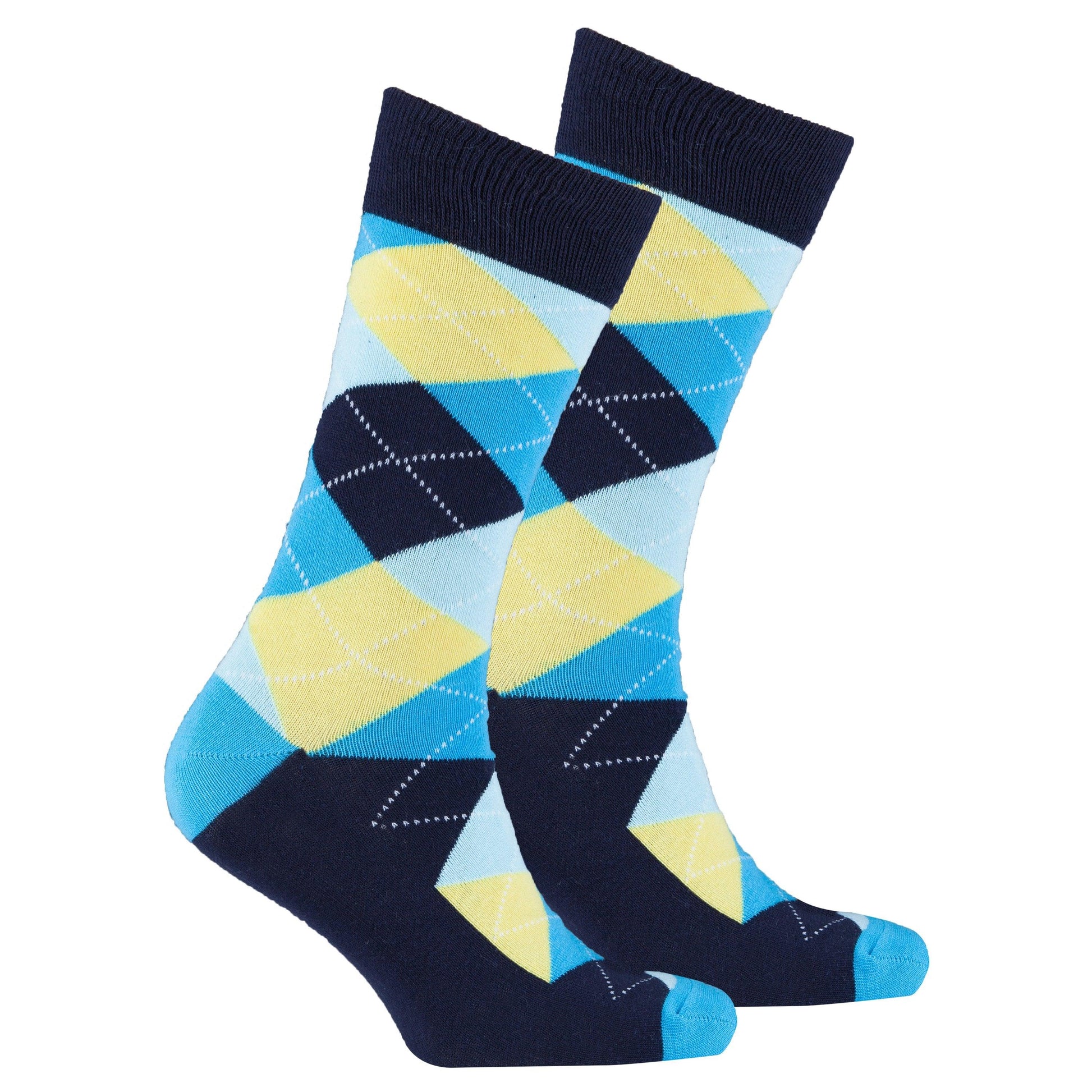 Men's Yellow Sky Argyle Socks