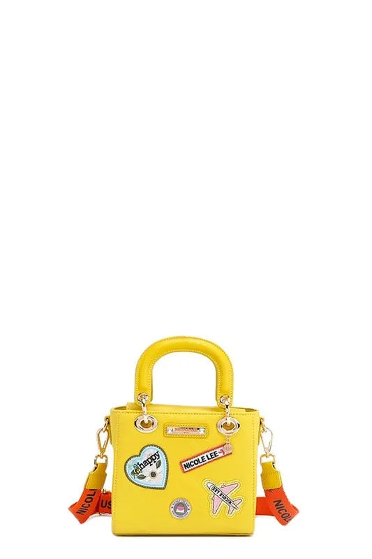 Nicole Lee USA Color Patch Handbag with Top Handle