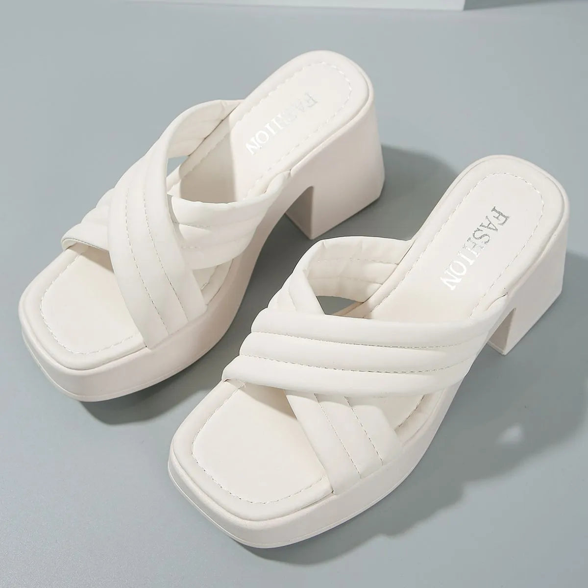 Open Toe Block Heels Sandals