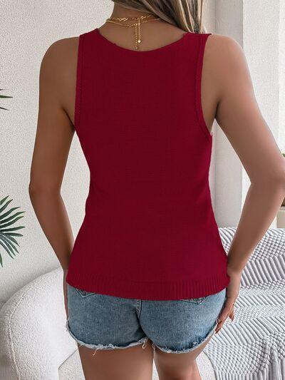 Eyelet V-Neck Tank