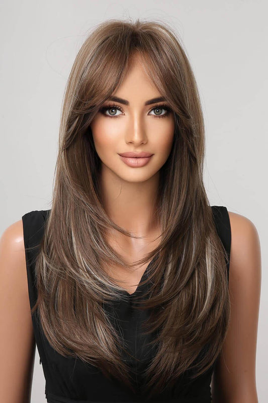 13*1" Full-Machine Wigs Synthetic Long Straight 22" - Clothes For Her Online Store