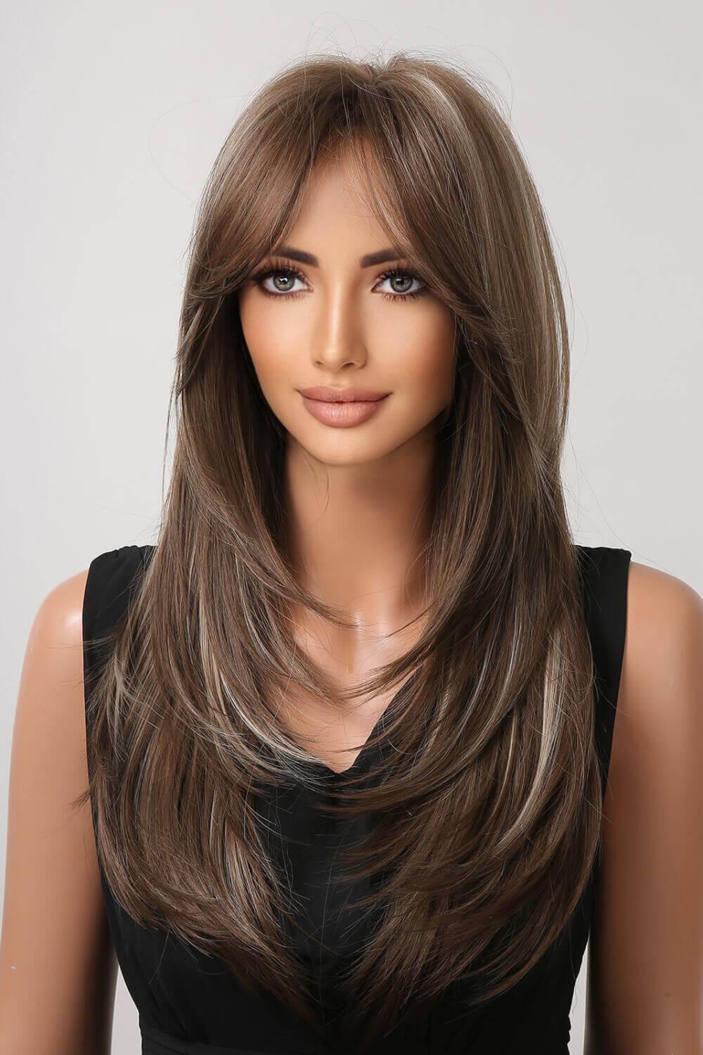 13*1" Full-Machine Wigs Synthetic Long Straight 22" - Clothes For Her Online Store