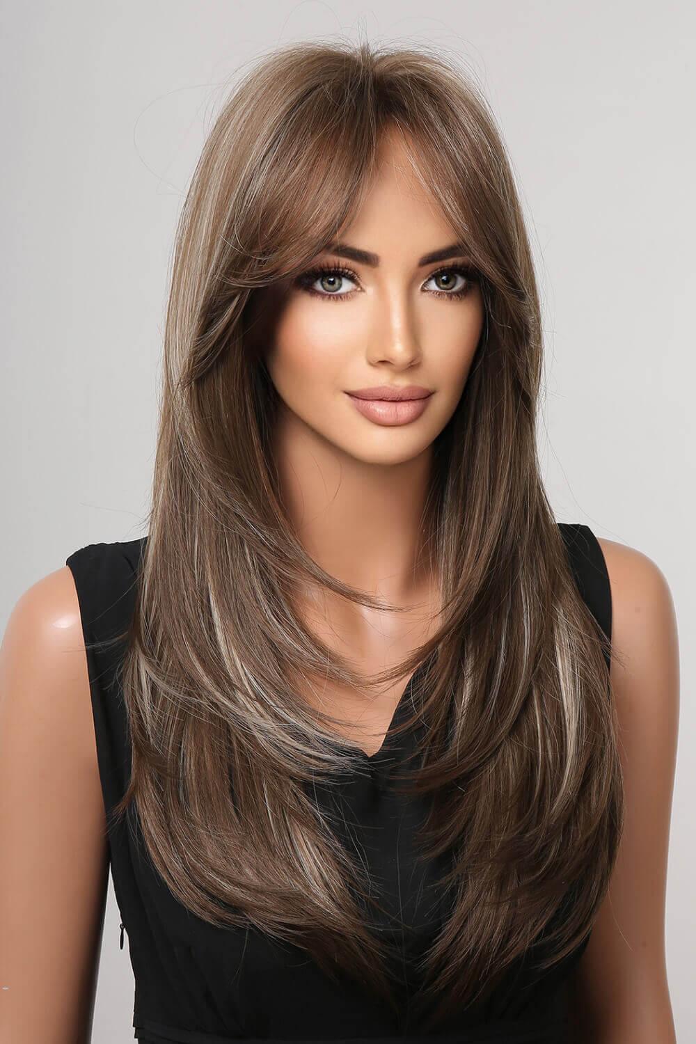 13*1" Full-Machine Wigs Synthetic Long Straight 22" - Clothes For Her Online Store
