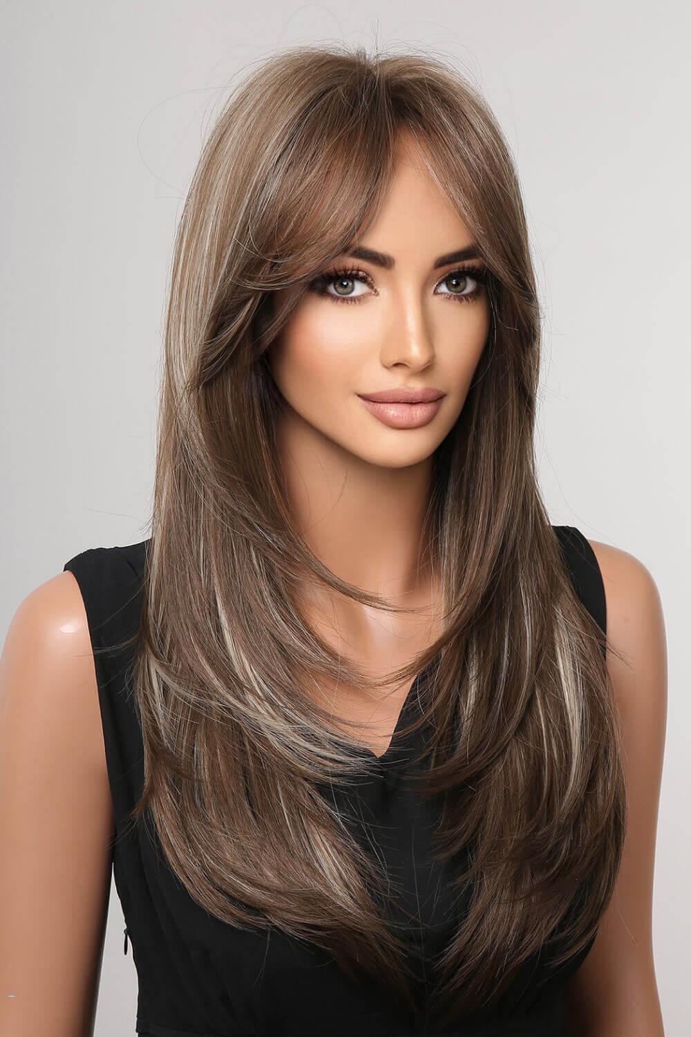 13*1" Full-Machine Wigs Synthetic Long Straight 22" - Clothes For Her Online Store