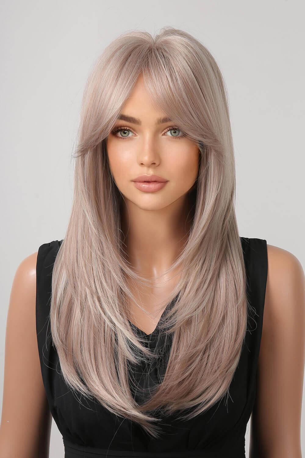13*1" Full-Machine Wigs Synthetic Long Straight 22" - Clothes For Her Online Store