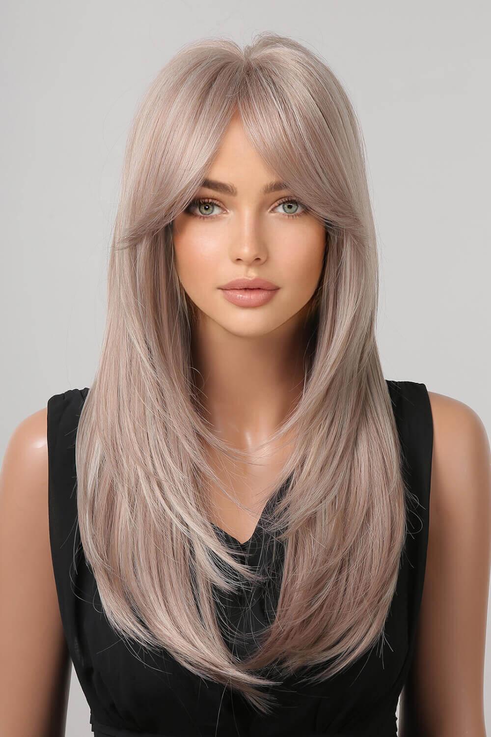 13*1" Full-Machine Wigs Synthetic Long Straight 22" - Clothes For Her Online Store