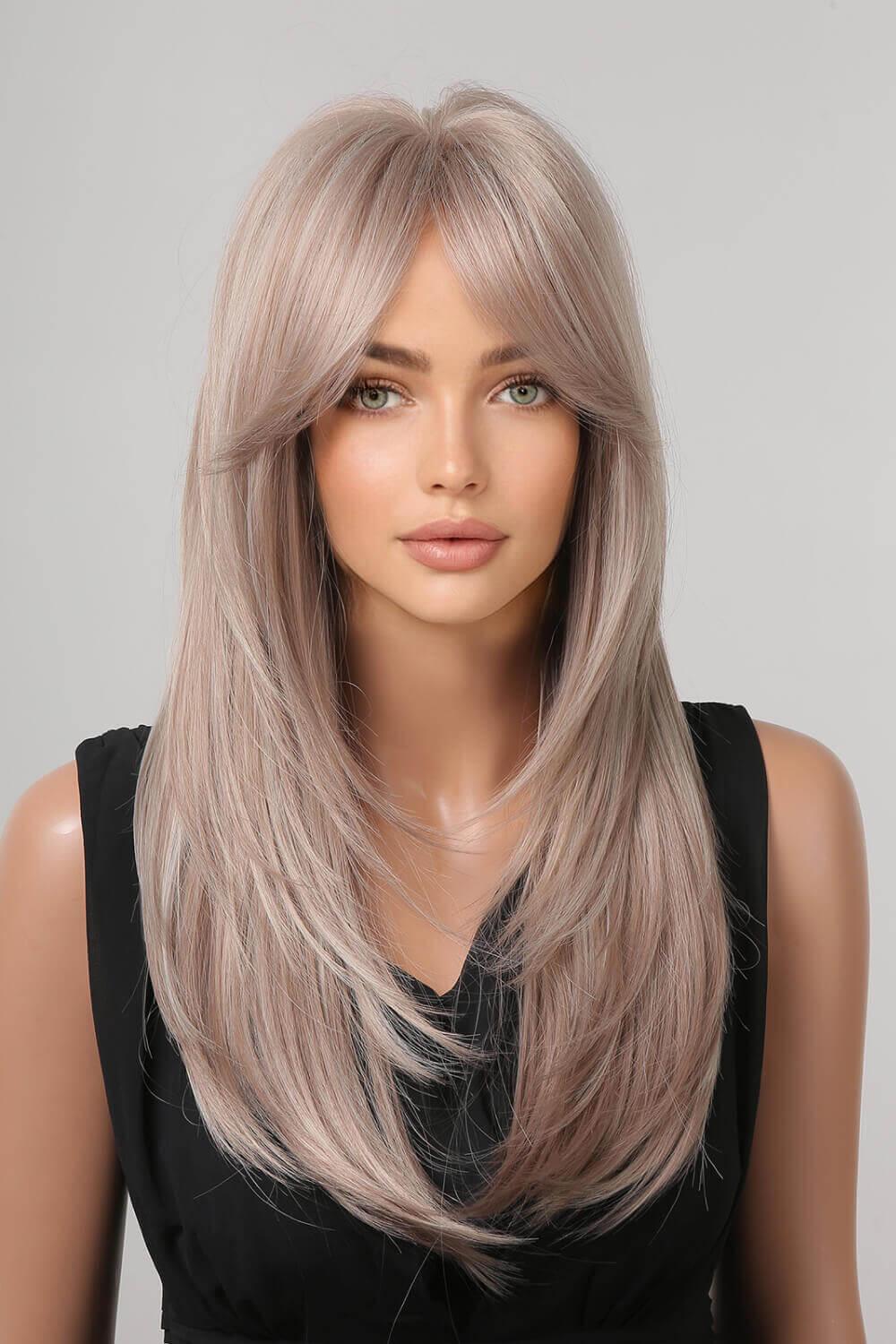 13*1" Full-Machine Wigs Synthetic Long Straight 22" - Clothes For Her Online Store