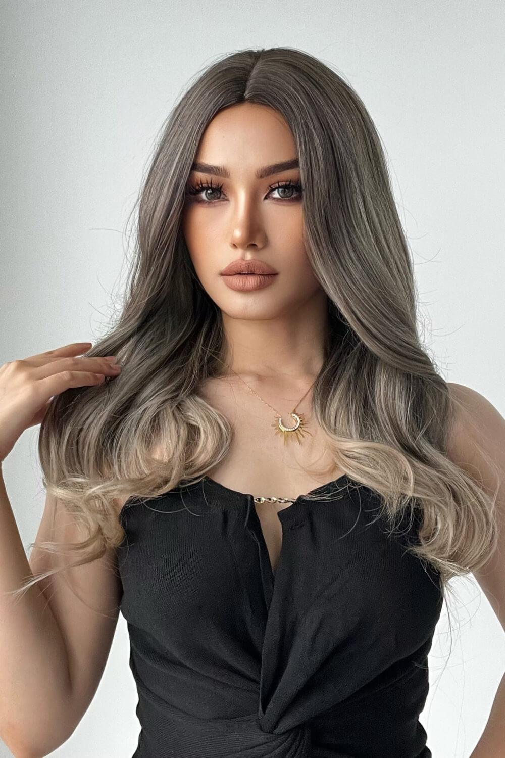 13*1" Full-Machine Wigs Synthetic Long Straight 24" - Clothes For Her Online Store