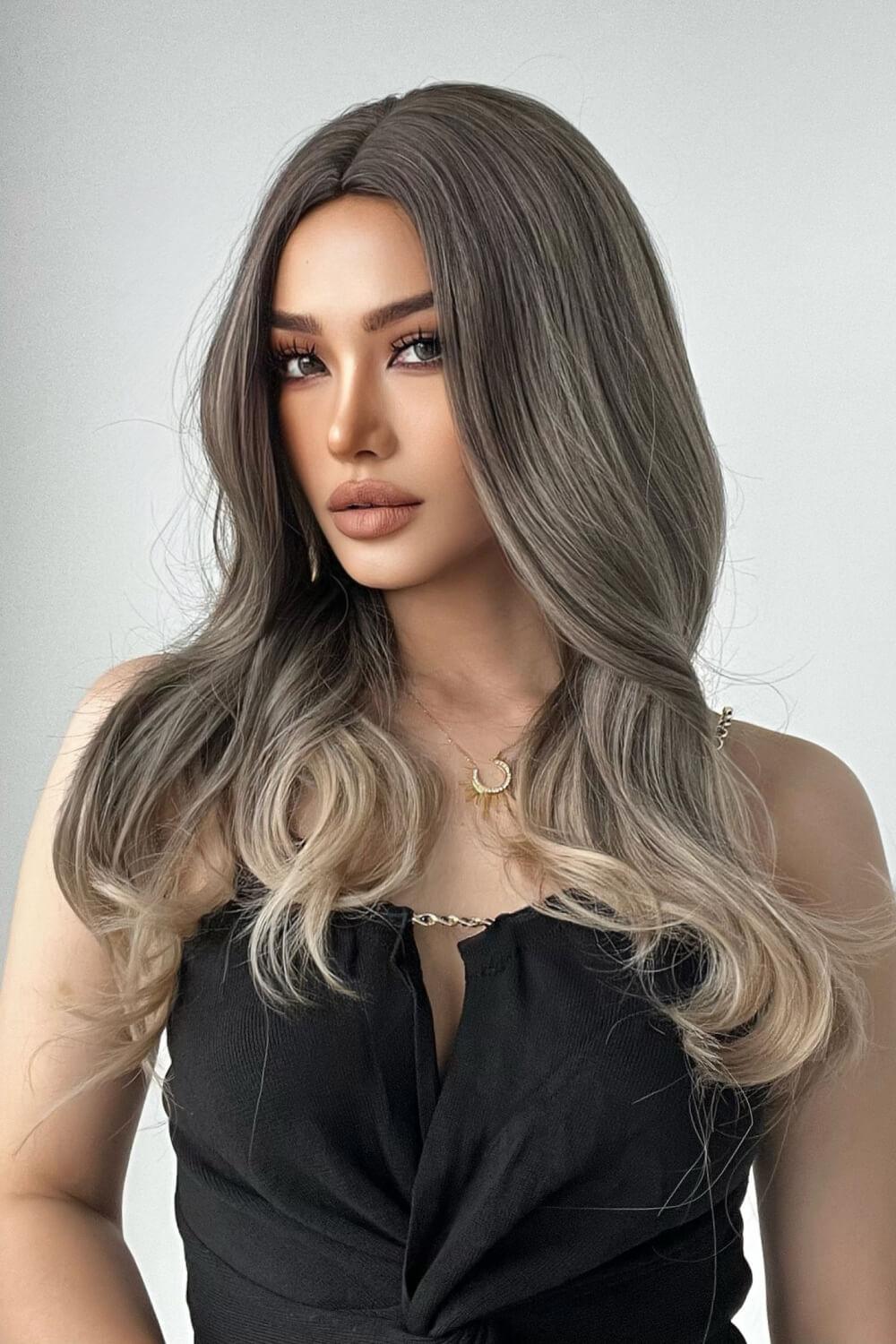 13*1" Full-Machine Wigs Synthetic Long Straight 24" - Clothes For Her Online Store