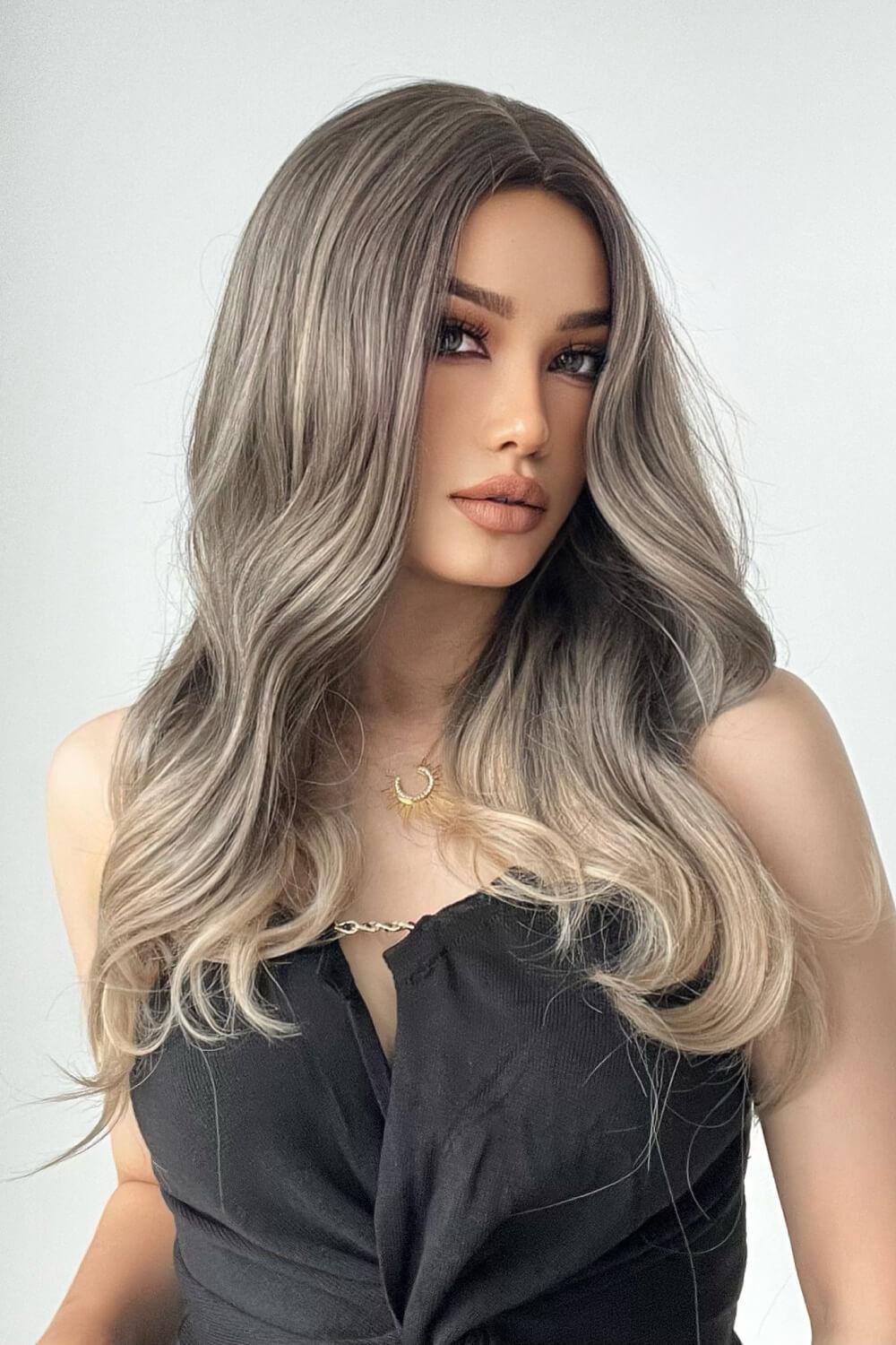 13*1" Full-Machine Wigs Synthetic Long Straight 24" - Clothes For Her Online Store