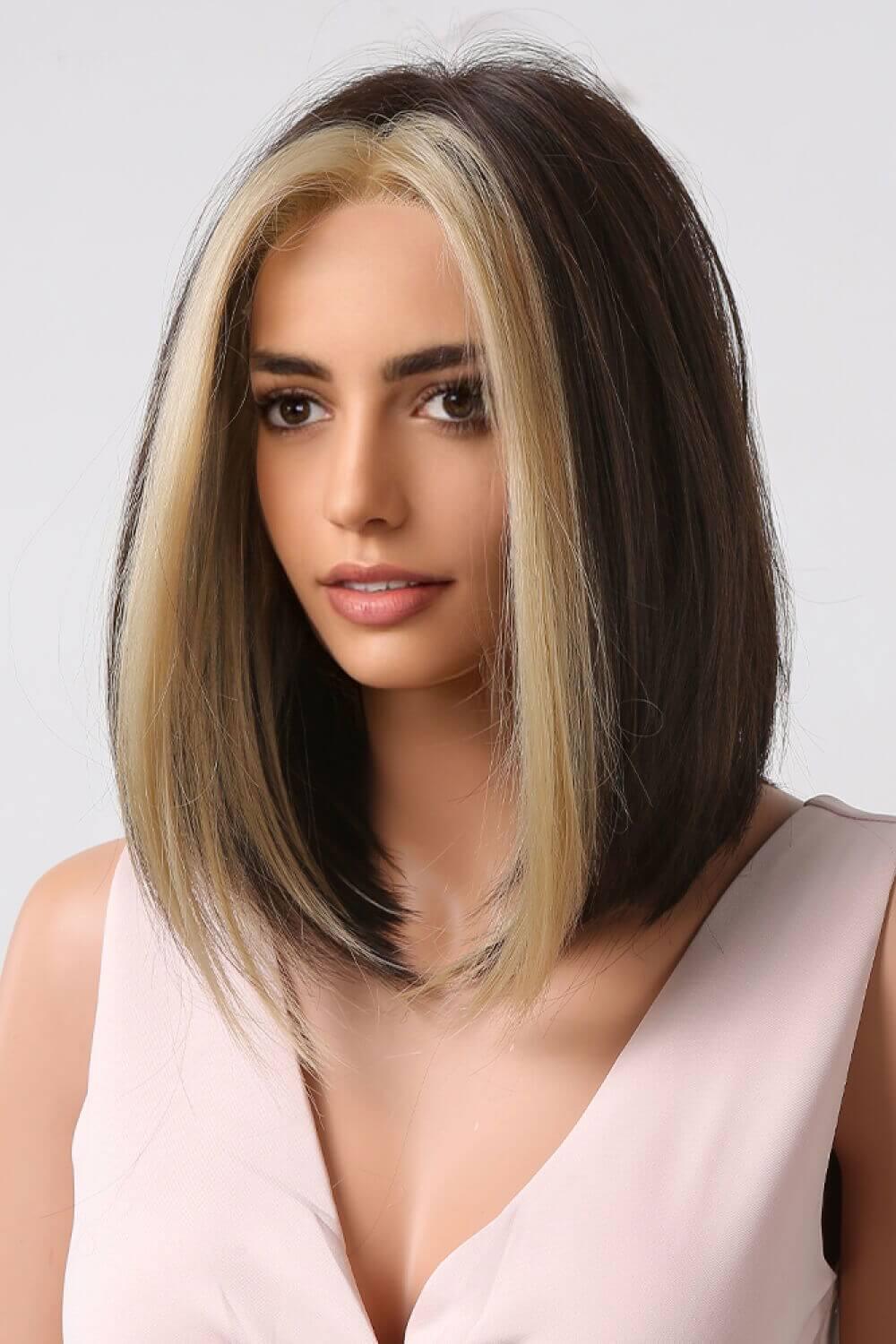 13*1" Full-Machine Wigs Synthetic Mid-length Straight 9" - Clothes For Her Online Store