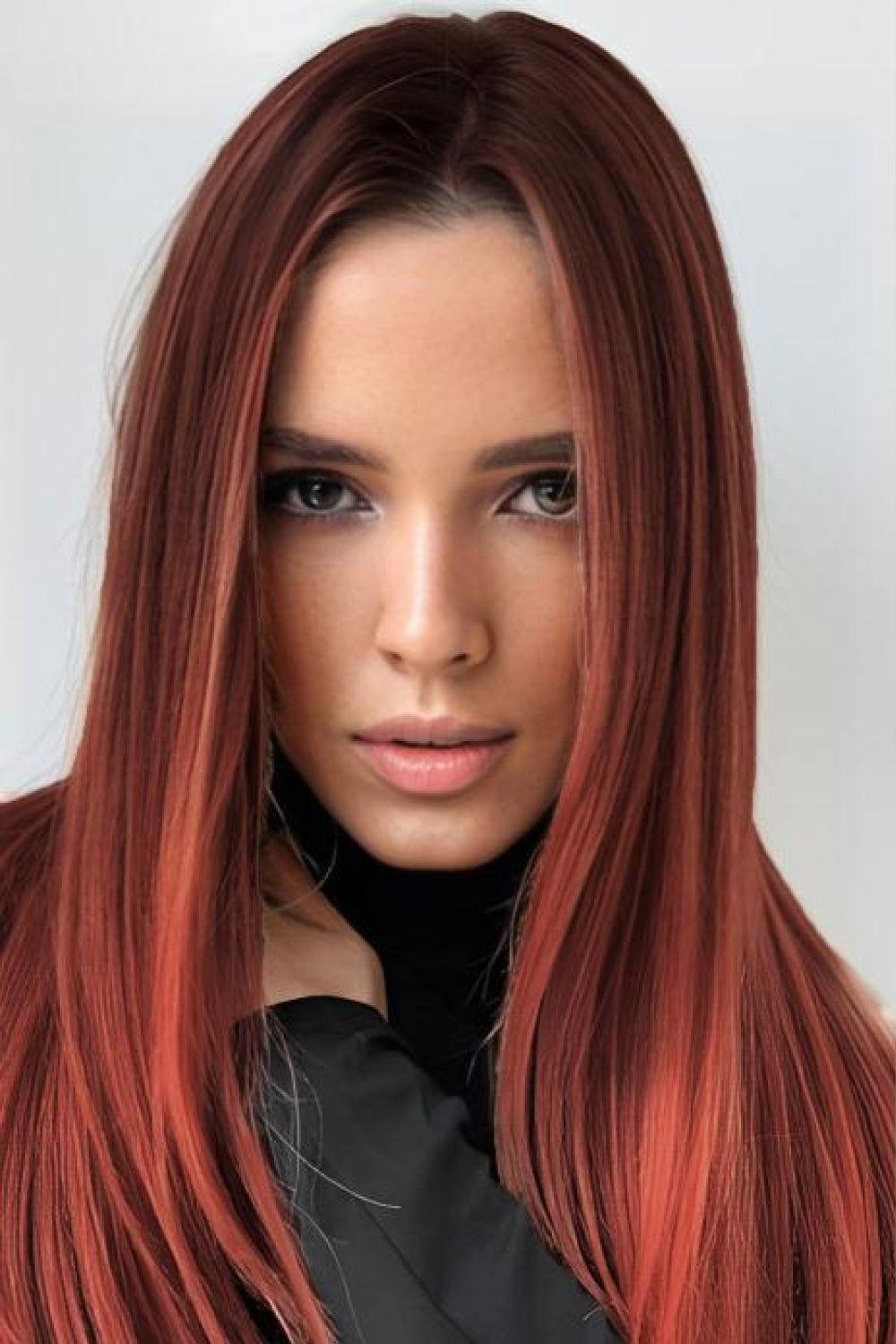 13*2" Full-Machine Wigs Synthetic Mid-Length Straight 27" - Clothes For Her Online Store