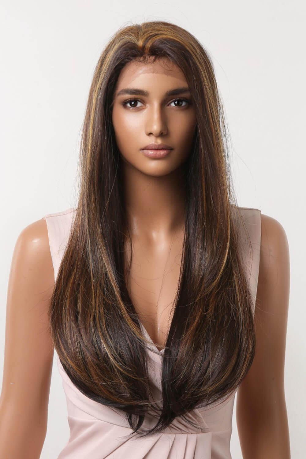 13*2" Lace Front Wigs Synthetic Long Straight 26" 150% Density - Clothes For Her Online Store