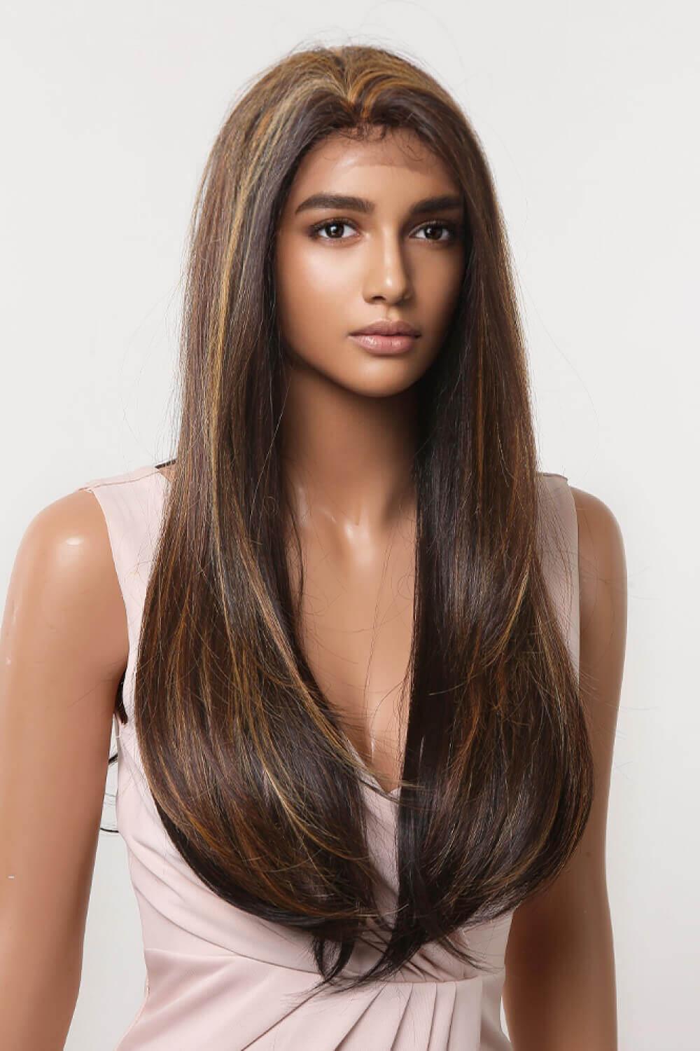 13*2" Lace Front Wigs Synthetic Long Straight 26" 150% Density - Clothes For Her Online Store