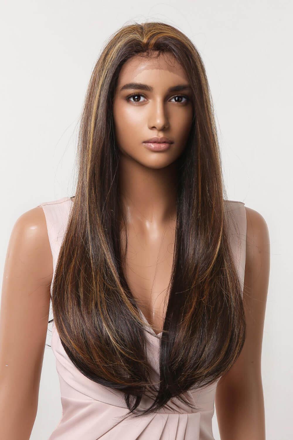 13*2" Lace Front Wigs Synthetic Long Straight 26" 150% Density - Clothes For Her Online Store