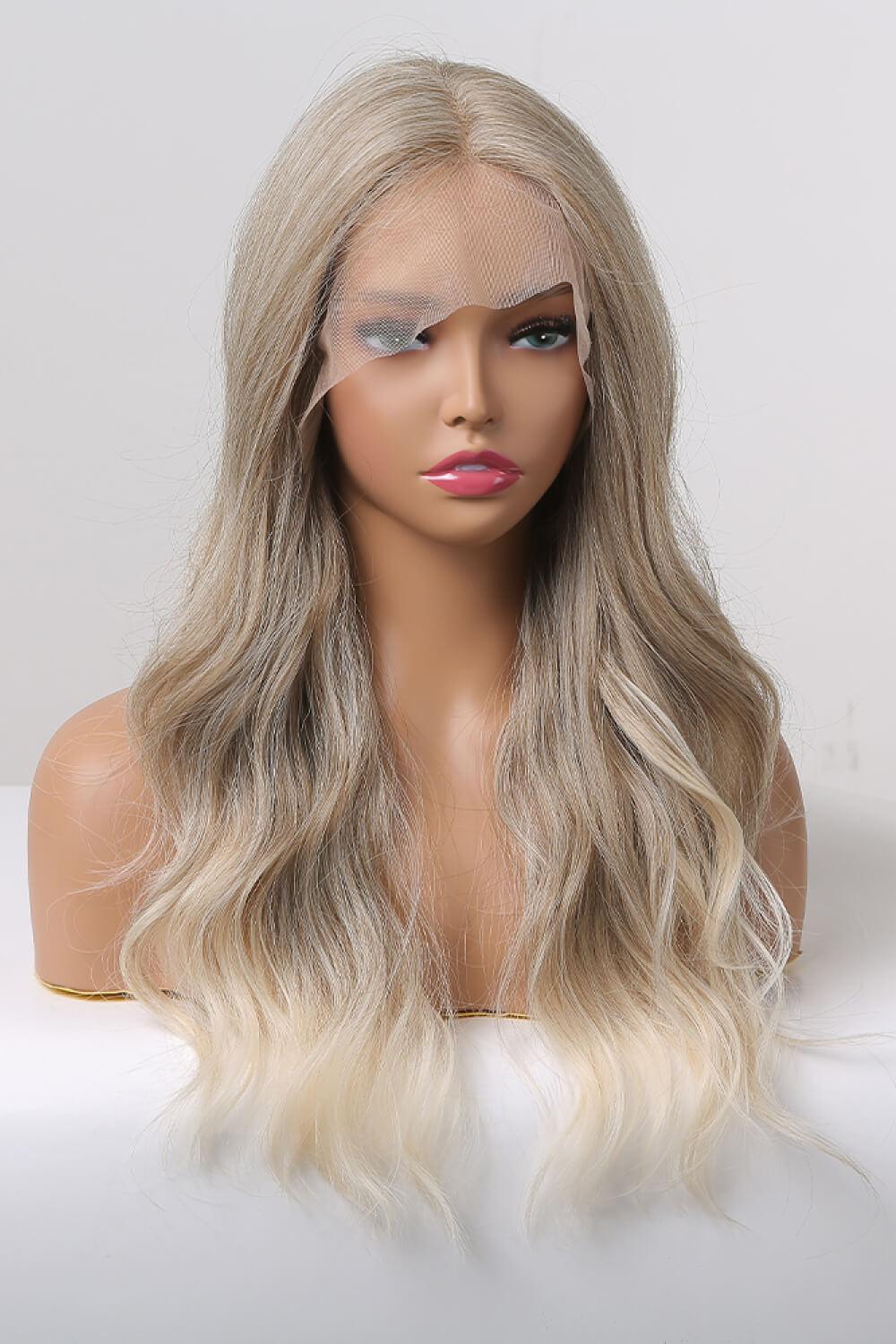 13*2" Lace Front Wigs Synthetic Long Wave 24" 150% Density in Medium Blonde Highlights - Clothes For Her Online Store