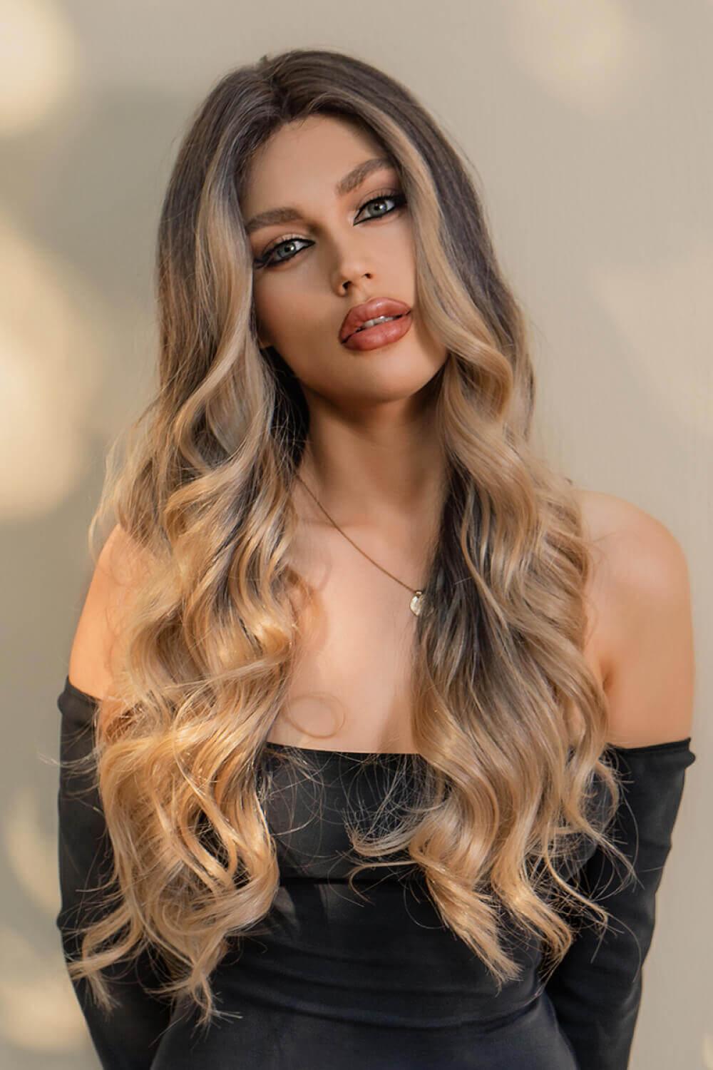 13*2" Lace Front Wigs Synthetic Long Wave 26" 150% Density - Clothes For Her Online Store