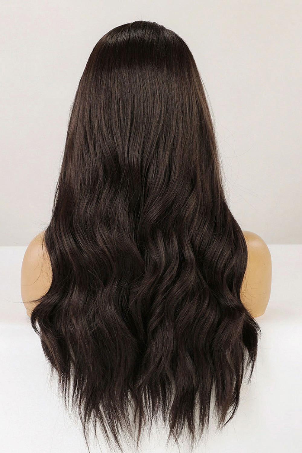13*2" Lace Front Wigs Synthetic Long Wave 26" Heat Safe 150% Density in Brown - Clothes For Her Online Store