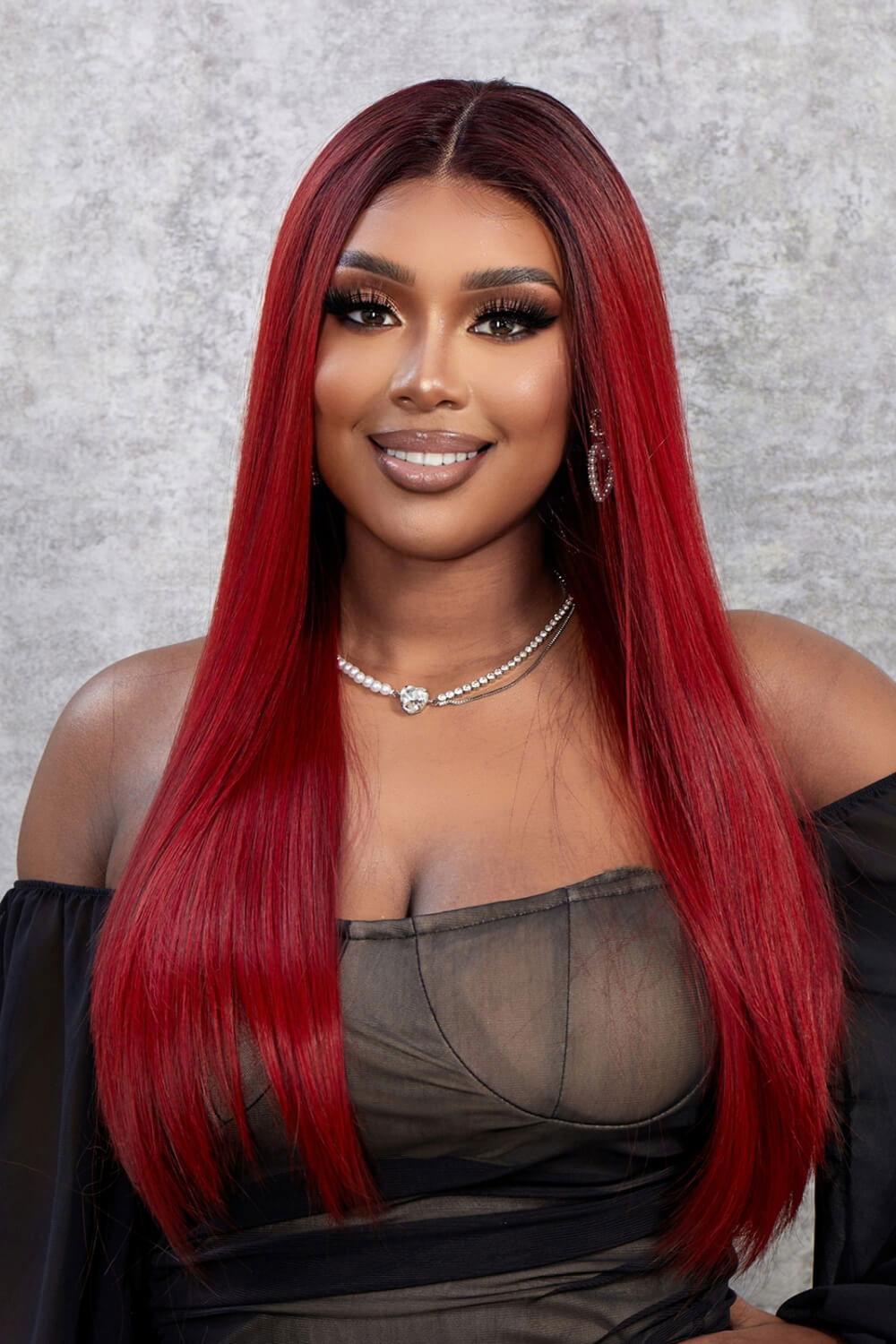13*2" Lace Front Wigs Synthetic Straight 26" 150% Density - Clothes For Her Online Store