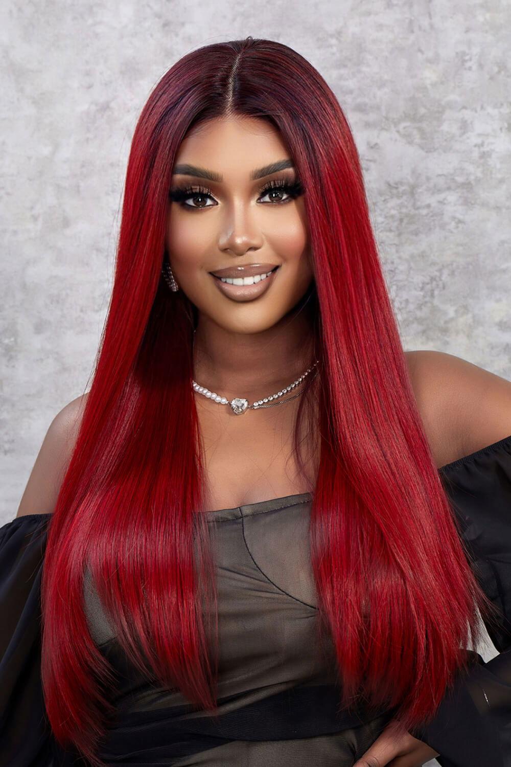 13*2" Lace Front Wigs Synthetic Straight 26" 150% Density - Clothes For Her Online Store