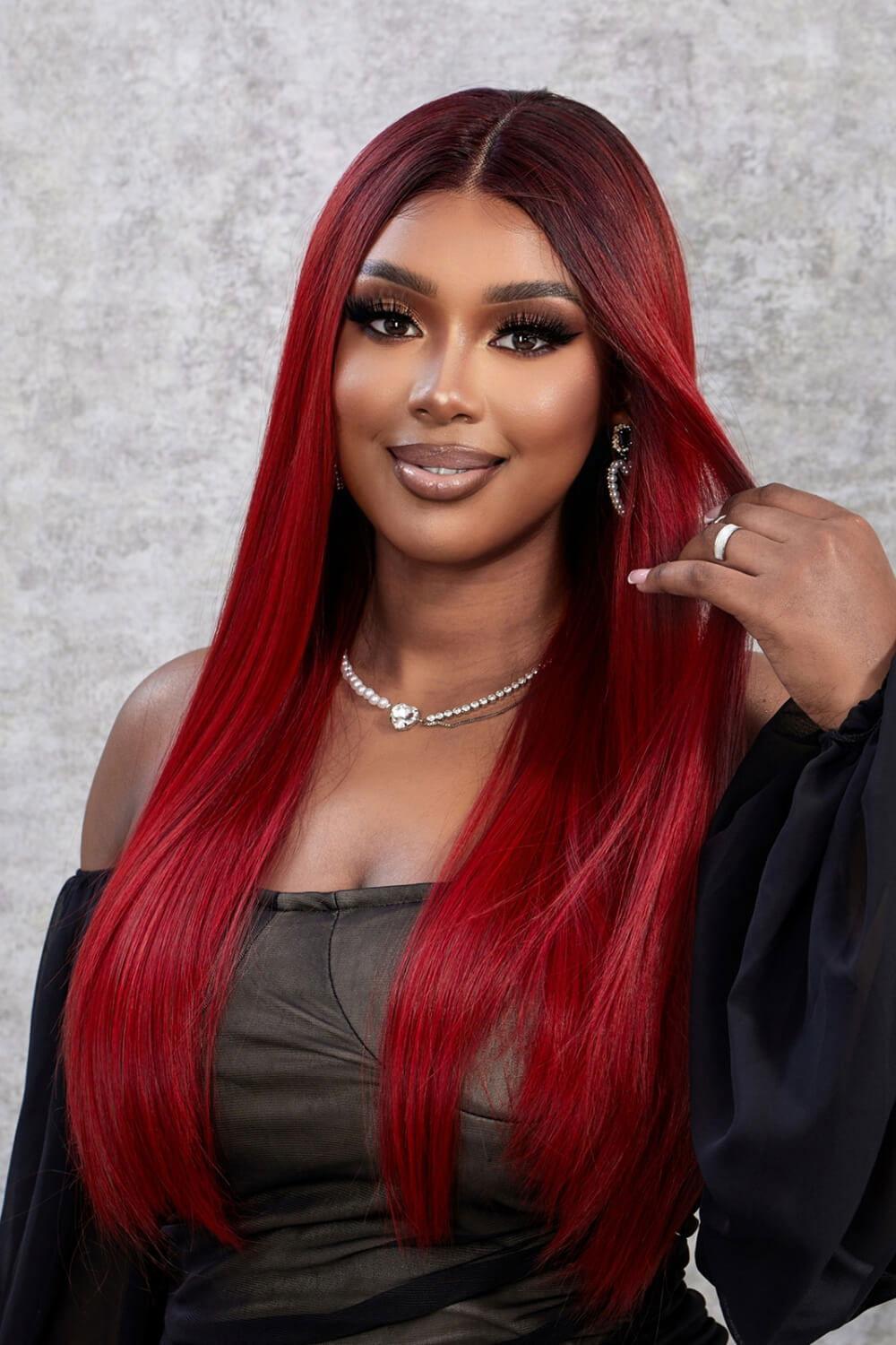 13*2" Lace Front Wigs Synthetic Straight 26" 150% Density - Clothes For Her Online Store
