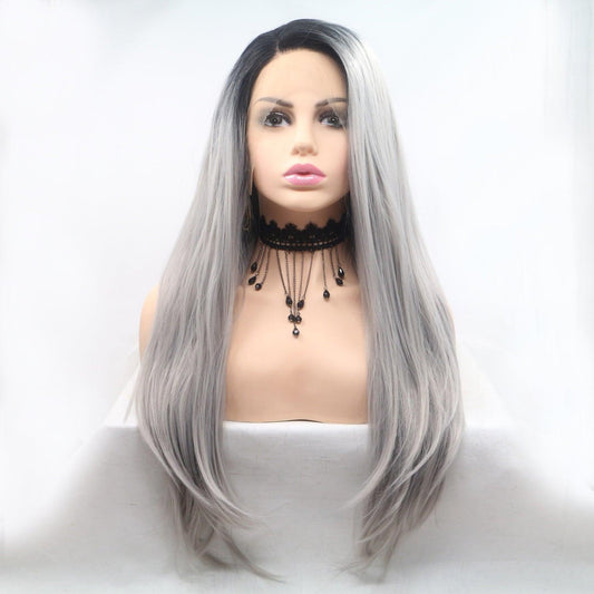 13*3" Lace Front Wigs Synthetic Long Straight 24" 130% Density - Clothes For Her Online Store