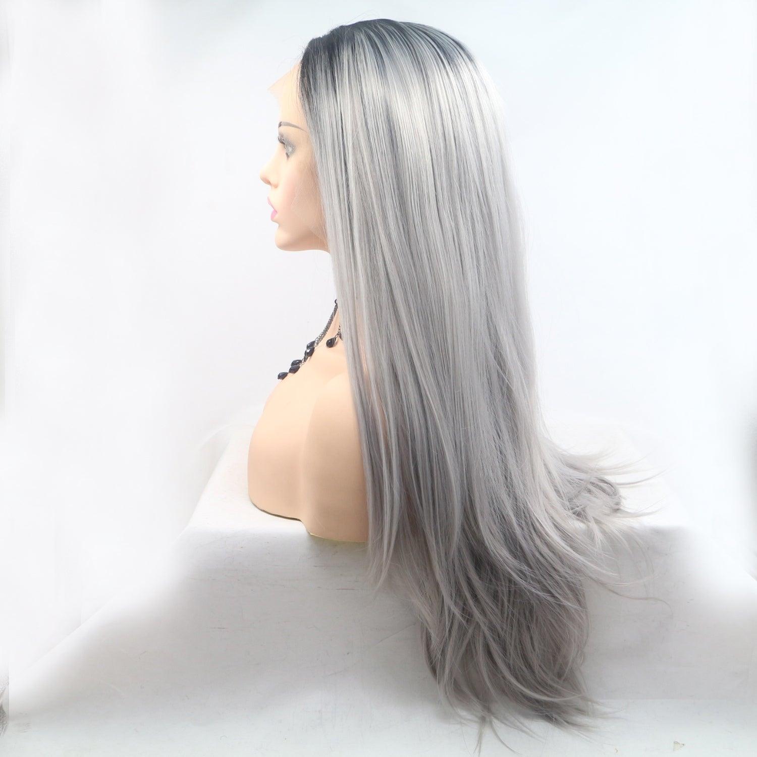 13*3" Lace Front Wigs Synthetic Long Straight 24" 130% Density - Clothes For Her Online Store
