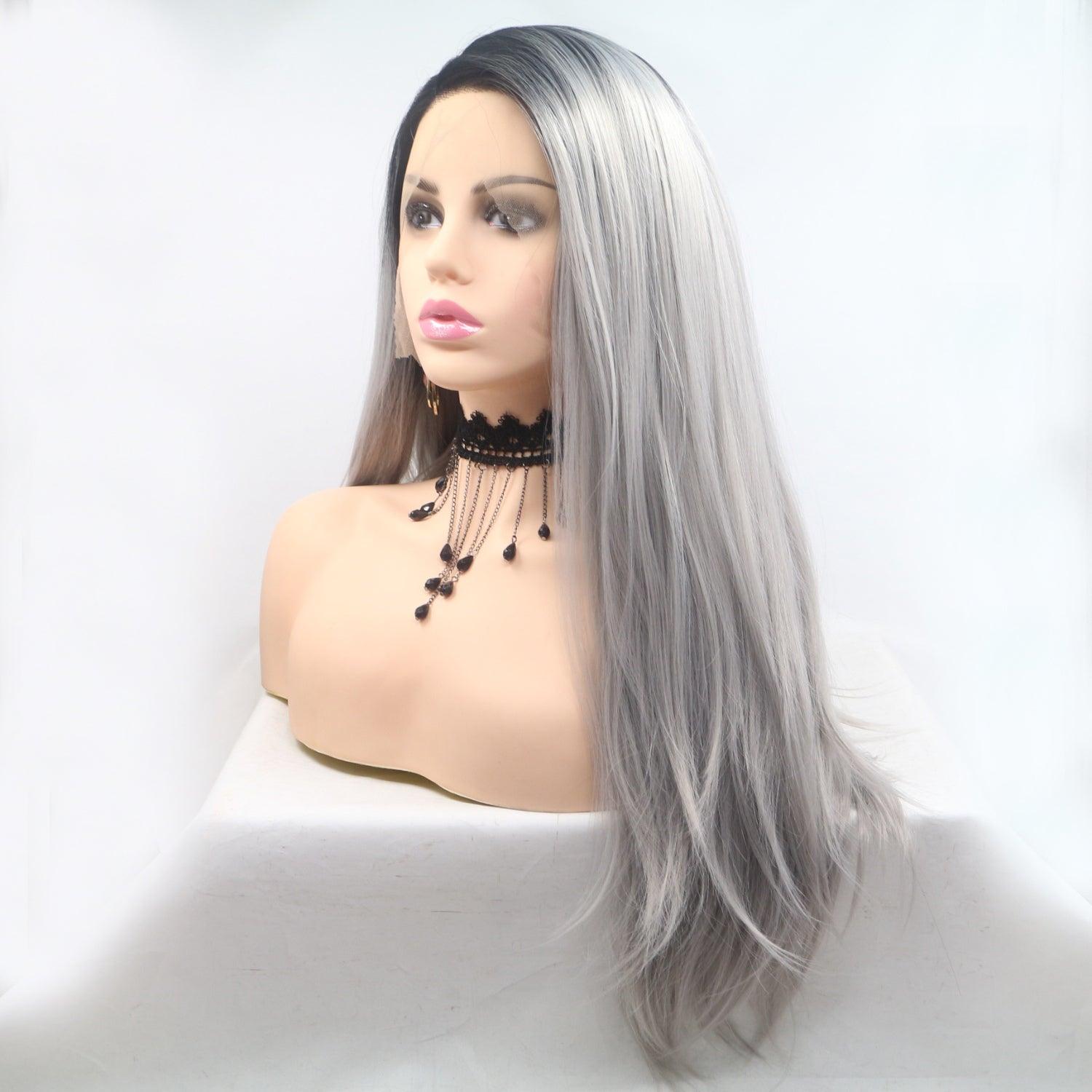 13*3" Lace Front Wigs Synthetic Long Straight 24" 130% Density - Clothes For Her Online Store