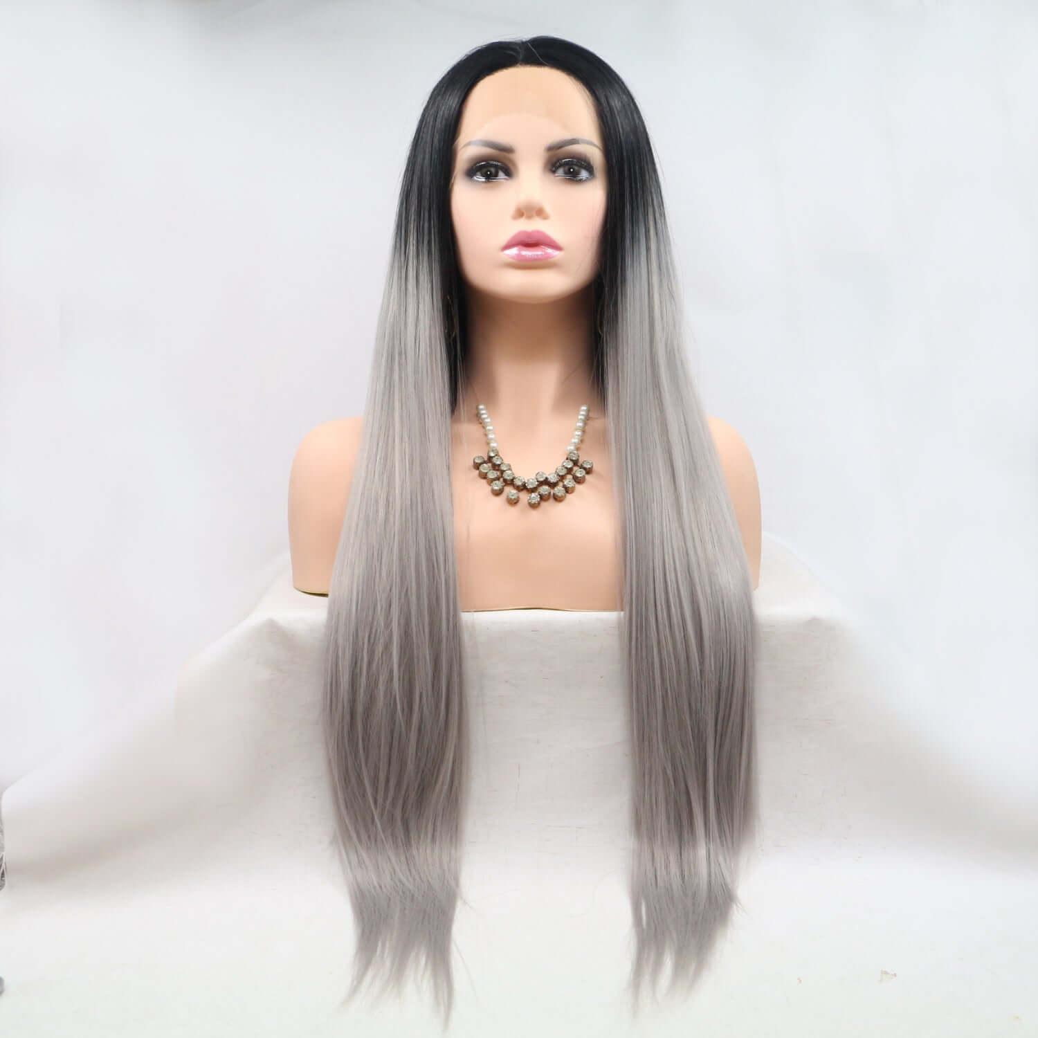 13*3" Lace Front Wigs Synthetic Long Straight 24" 130% Density - Clothes For Her Online Store