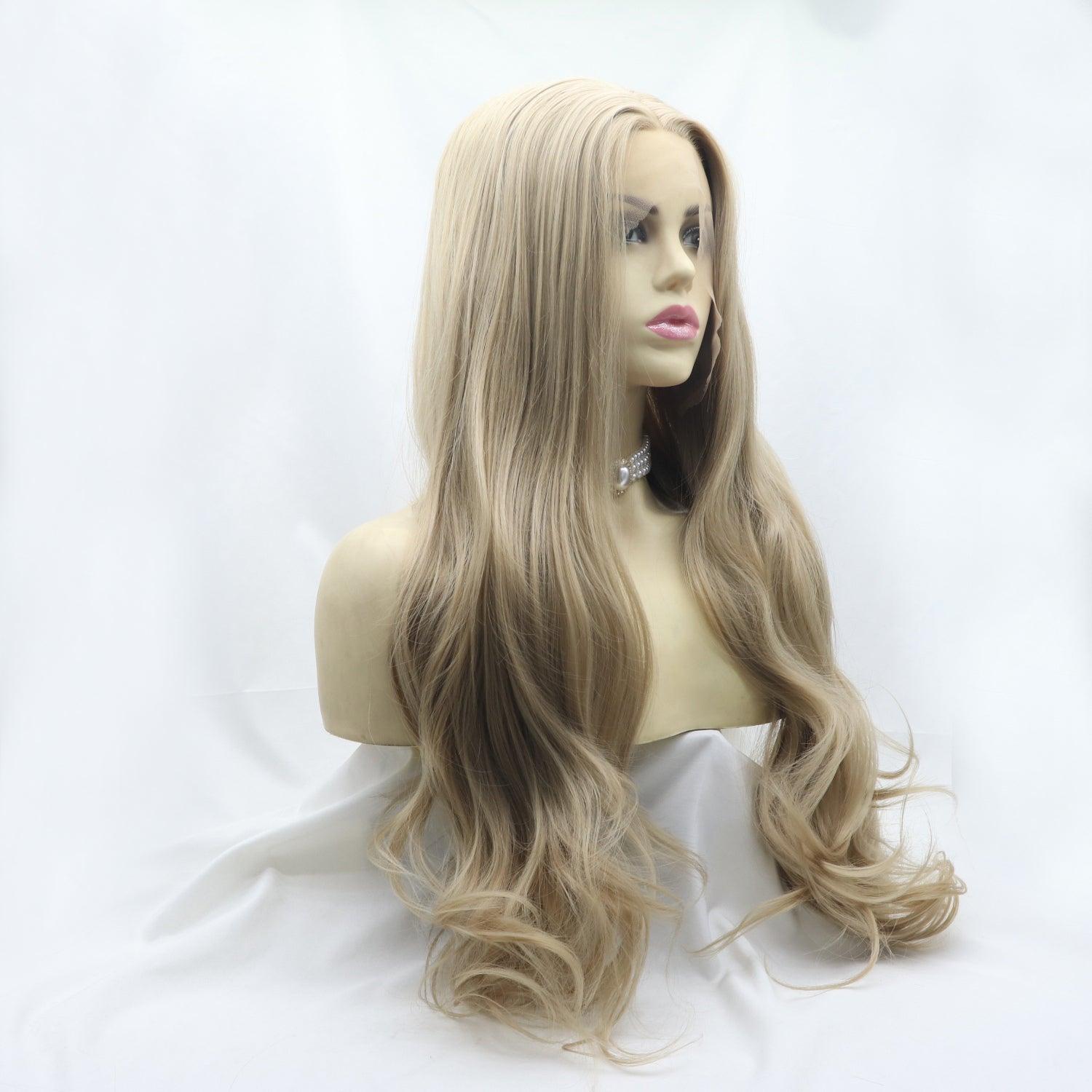 13*3" Lace Front Wigs Synthetic Long Wavy 24" 130% Density - Clothes For Her Online Store