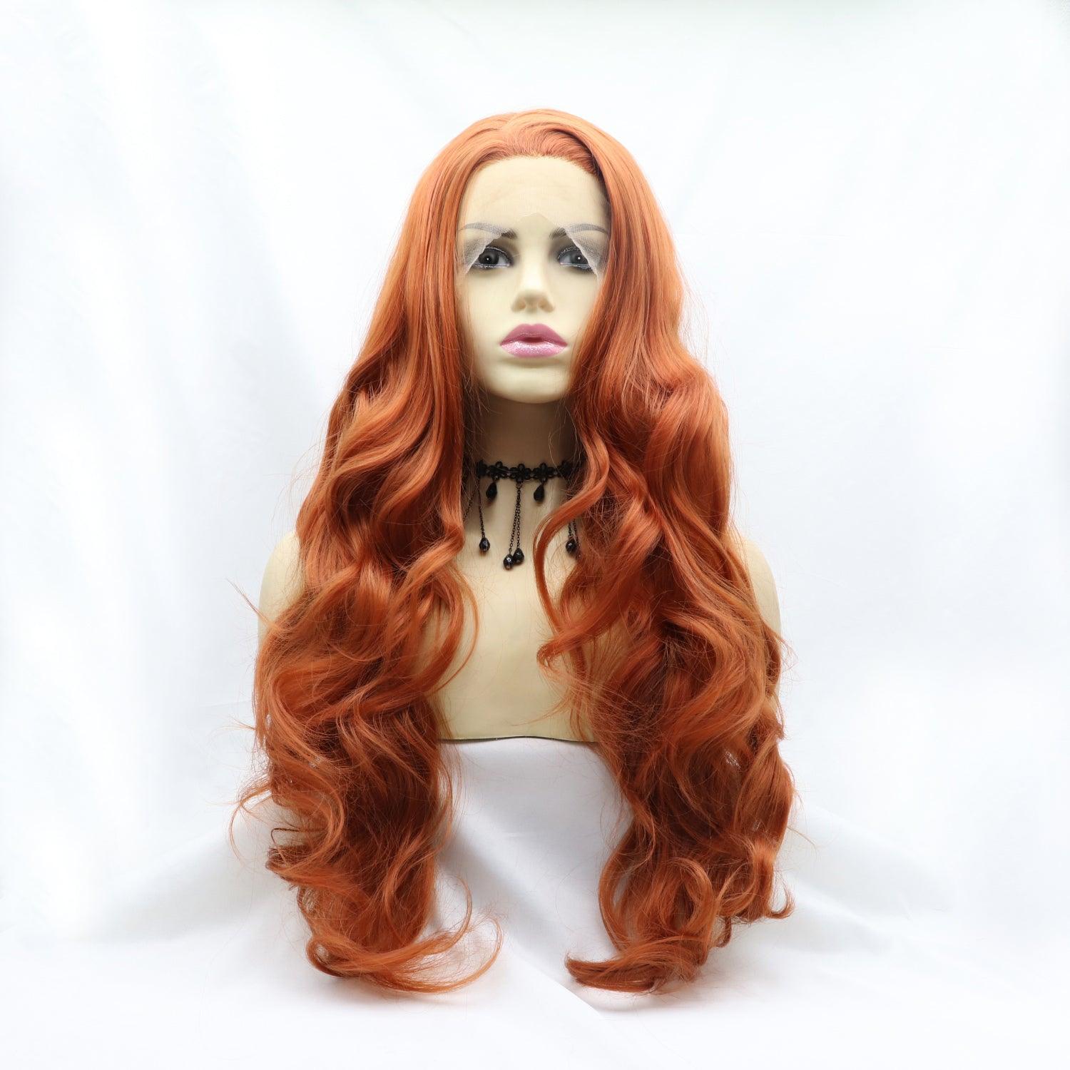13*3" Lace Front Wigs Synthetic Long Wavy 24" 130% Density - Clothes For Her Online Store