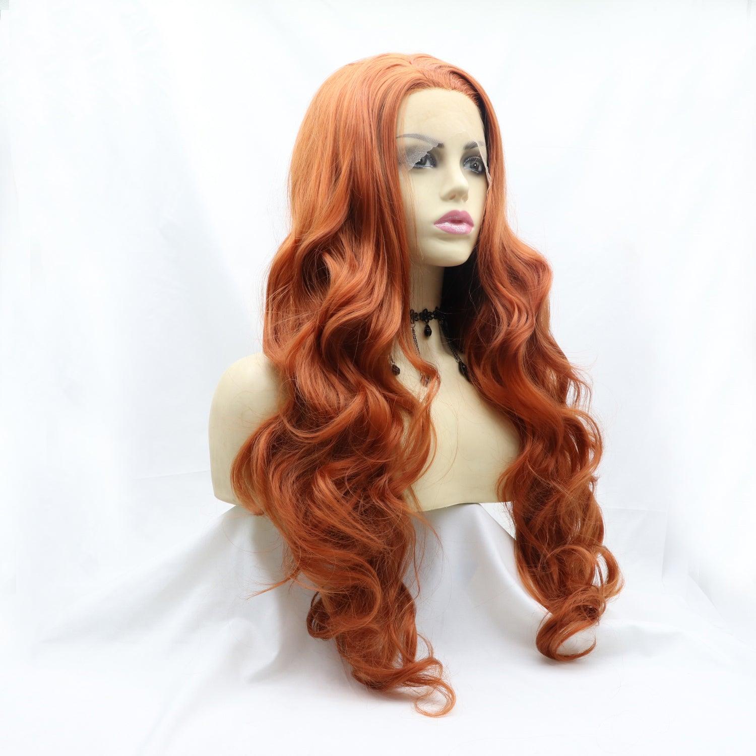 13*3" Lace Front Wigs Synthetic Long Wavy 24" 130% Density - Clothes For Her Online Store