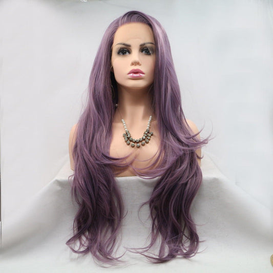 13*3" Lace Front Wigs Synthetic Long Wavy 24" 130% Density - Clothes For Her Online Store