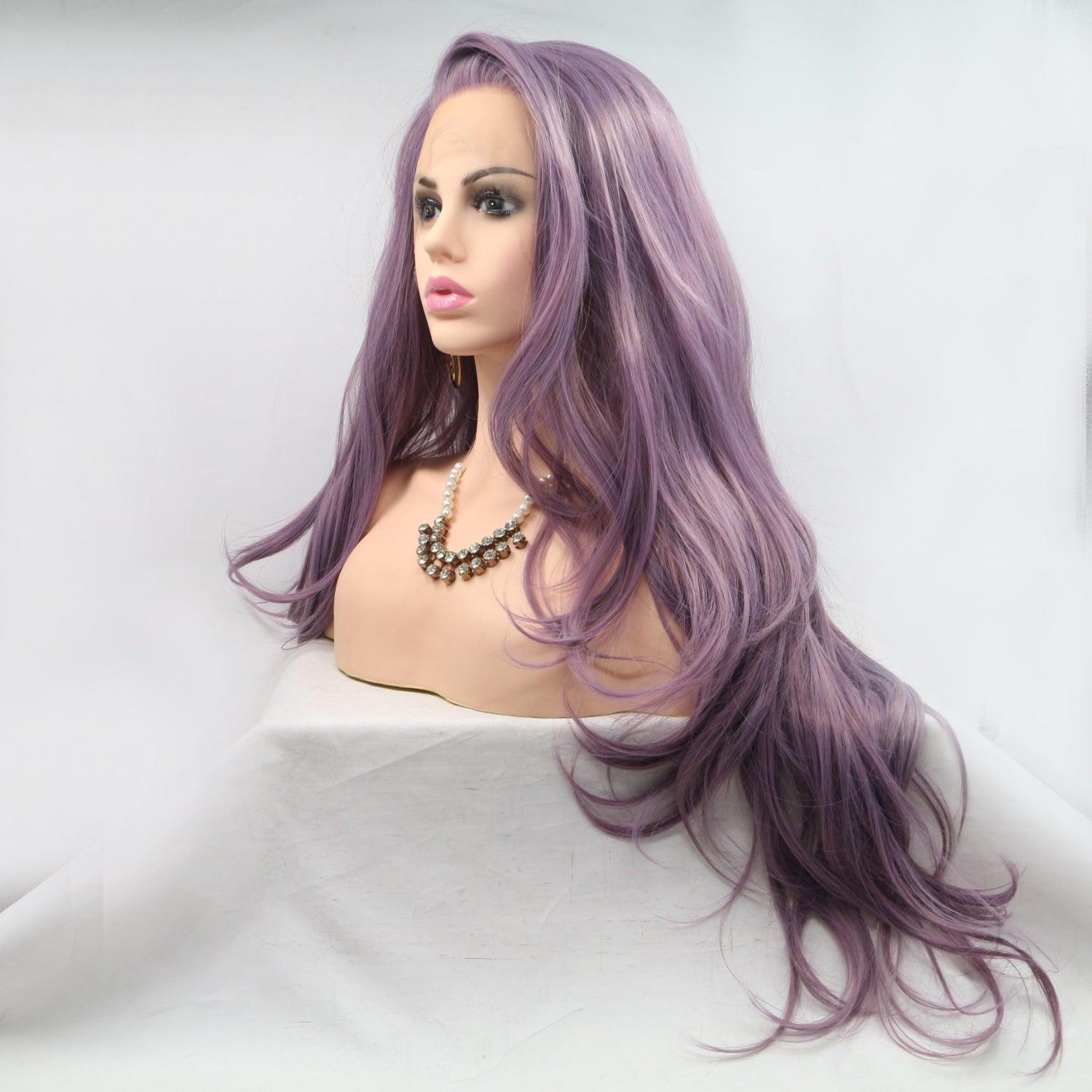 13*3" Lace Front Wigs Synthetic Long Wavy 24" 130% Density - Clothes For Her Online Store