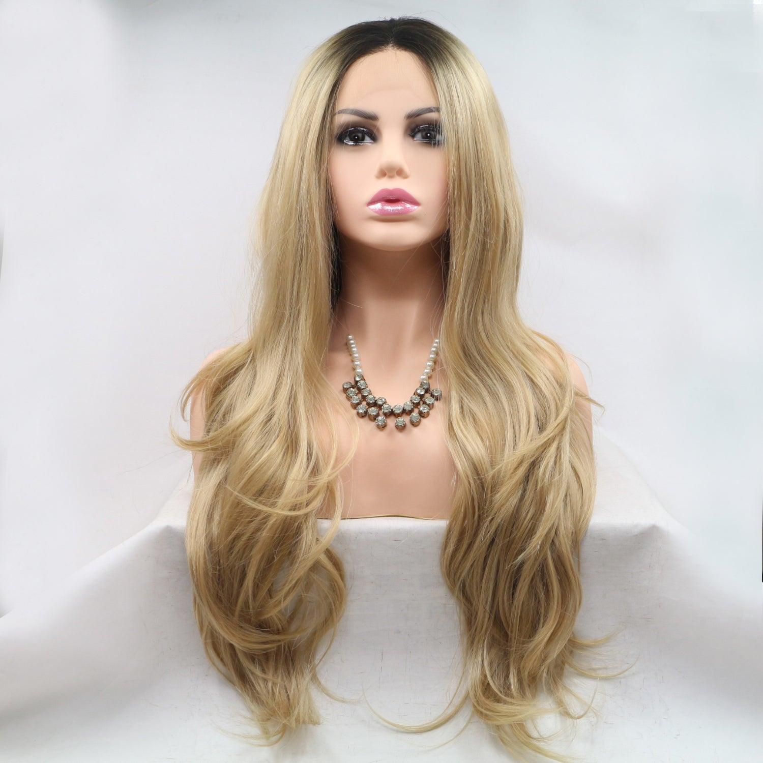 13*3" Lace Front Wigs Synthetic Long Wavy 24" 130% Density - Clothes For Her Online Store