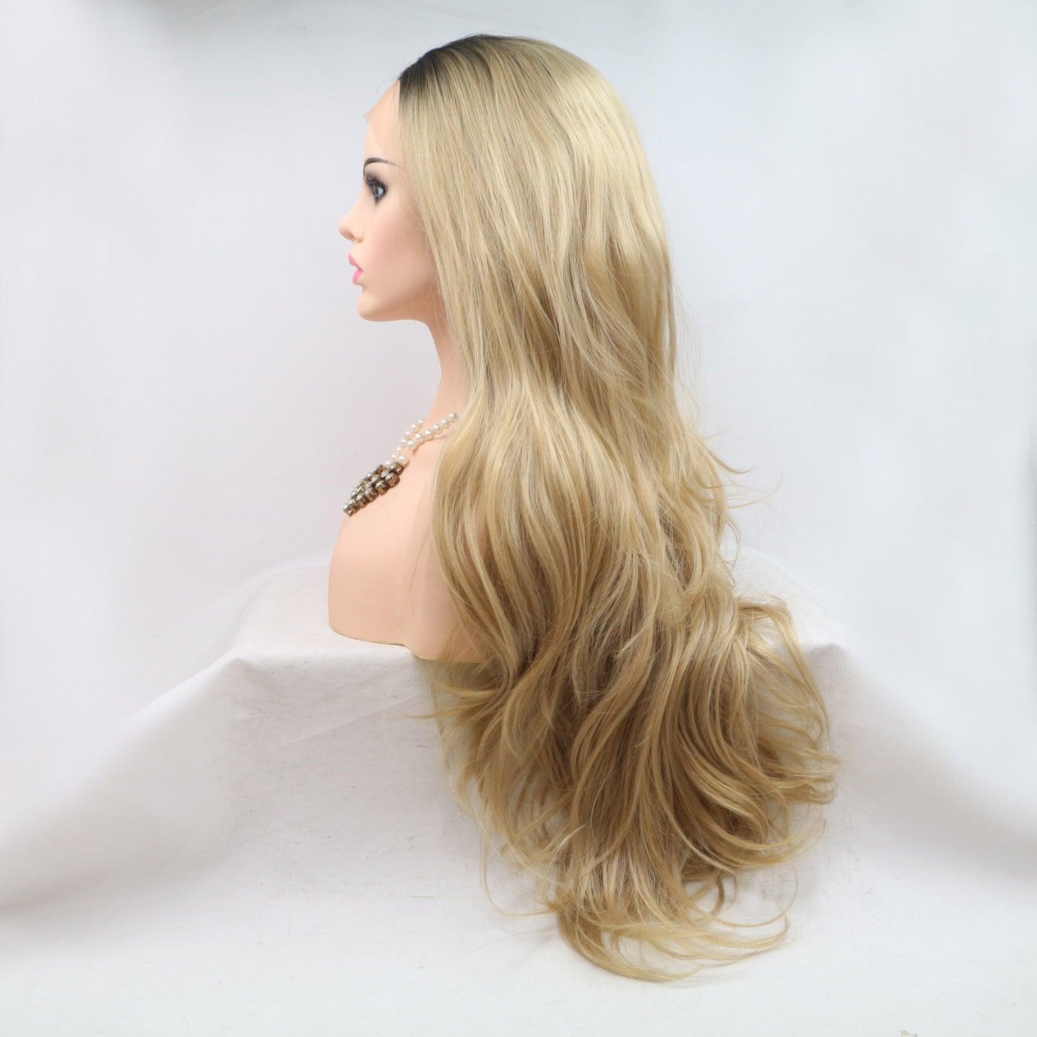 13*3" Lace Front Wigs Synthetic Long Wavy 24" 130% Density - Clothes For Her Online Store