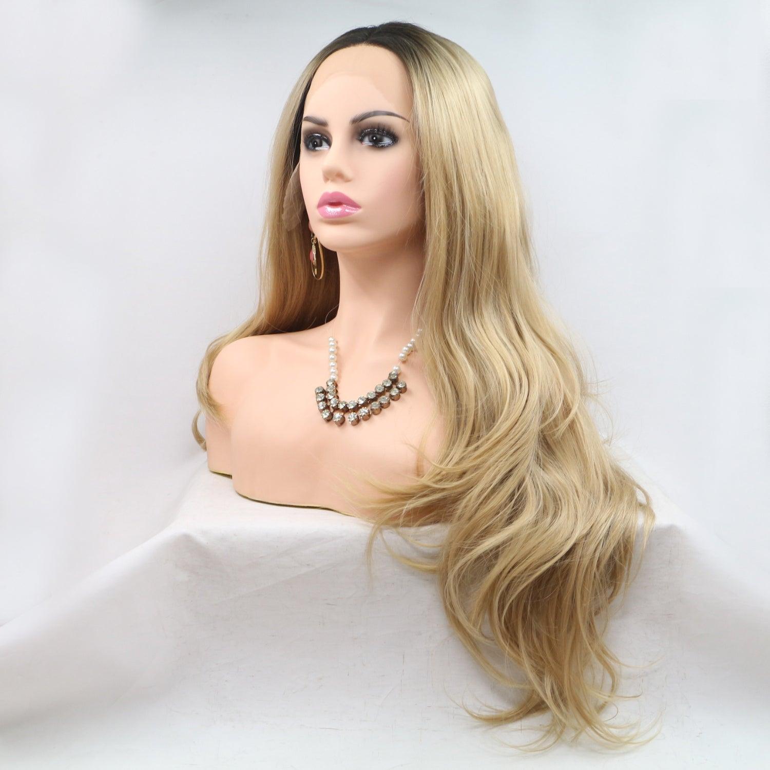 13*3" Lace Front Wigs Synthetic Long Wavy 24" 130% Density - Clothes For Her Online Store