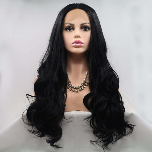 13*3" Lace Front Wigs Synthetic Long Wavy 24" 130% Density - Clothes For Her Online Store
