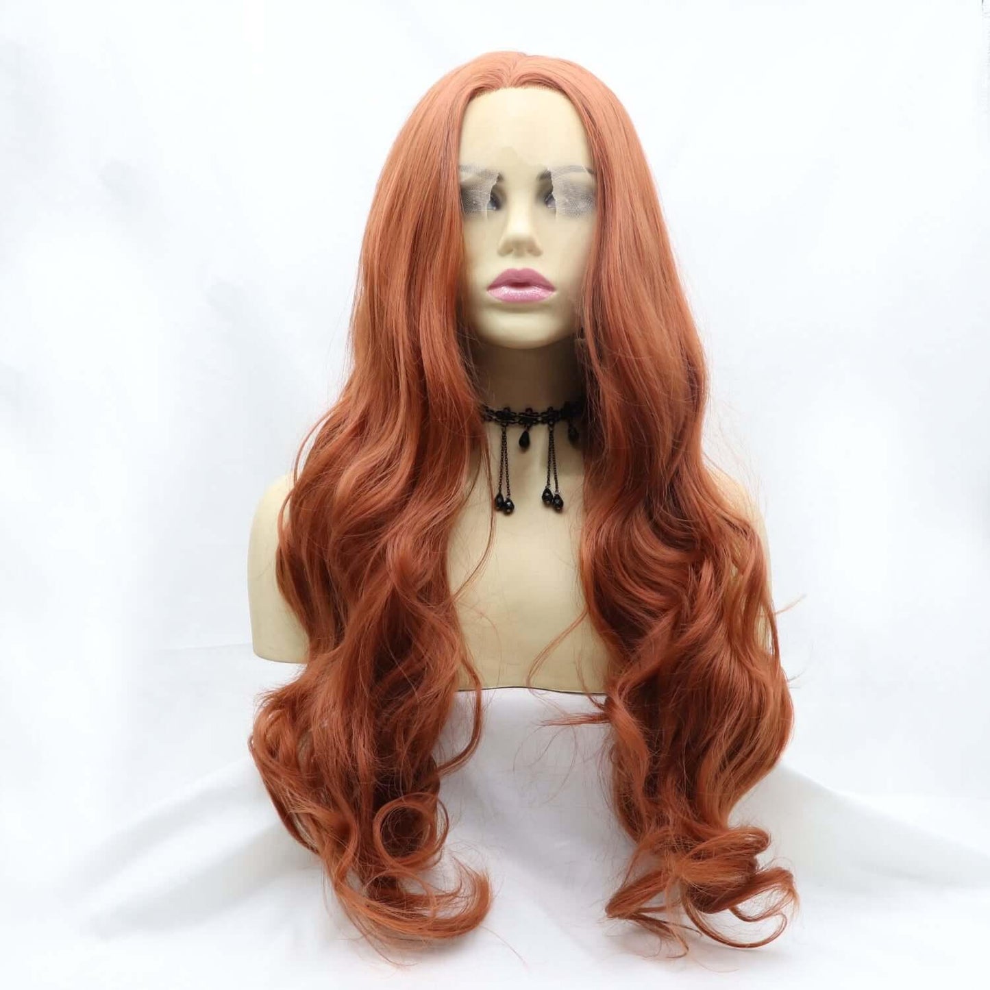 13*3" Lace Front Wigs Synthetic Long Wavy 24" 130% Density - Clothes For Her Online Store